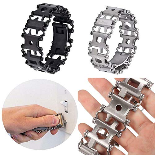 xingshengdejia Multi Tool Bracelet for Men,Stainless Steel Multi F...