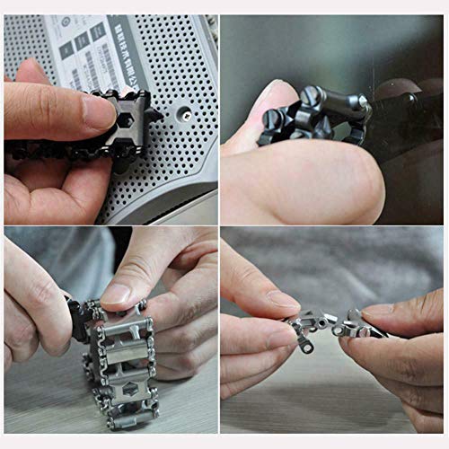 xingshengdejia Multi Tool Bracelet for Men,Stainless Steel Multi F...
