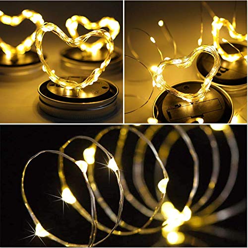 Solar Mason Jar Lights - Solar String Mason Lid Fairy Star Firefly...