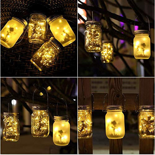 Solar Mason Jar Lights - Solar String Mason Lid Fairy Star Firefly...