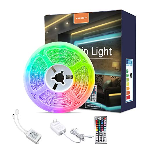XINLIGHT LED Strip Lights, 16.4ft RGB Color Changing Light Strip K...