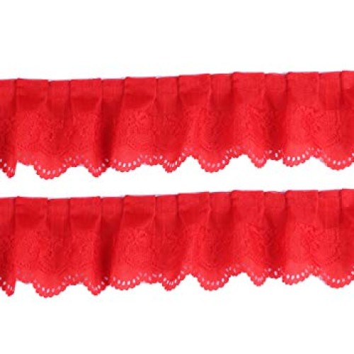 XiXiboutique 15 Yards 3-Layer Pleated Organza Lace Ribbon Gathered...