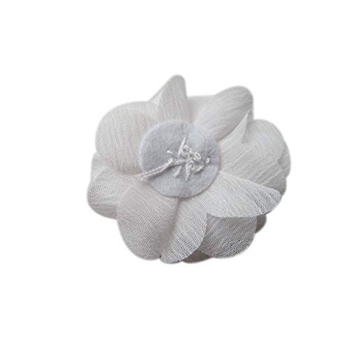 XiXiboutique 20 Chiffon Flower w/Rhinestone Pearl Silk Flower Fabr...