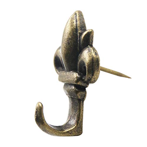 Flower Shape Push Pin Hangers Wall Hooks 12 - Pack， Antique Brass