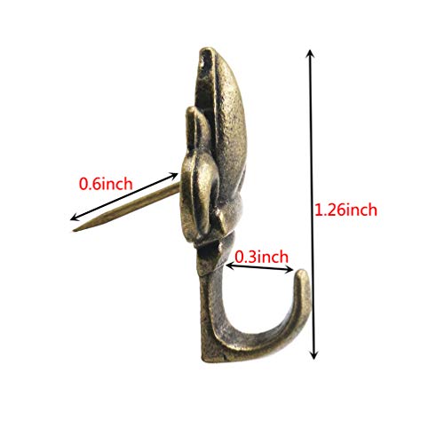 Flower Shape Push Pin Hangers Wall Hooks 12 - Pack， Antique Brass