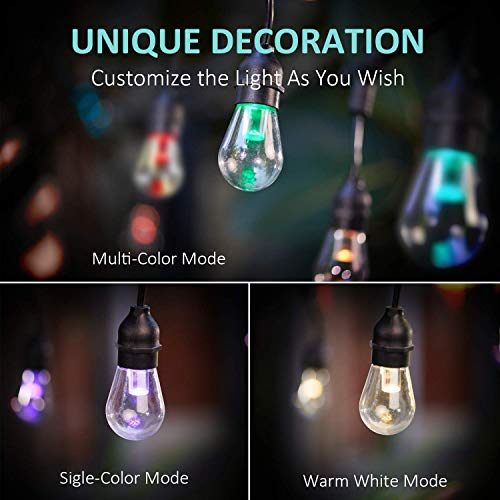 Outdoor String Lights – Patio Lights Outdoor RGB & White Color LED...