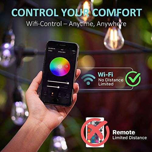 Outdoor String Lights – Patio Lights Outdoor RGB & White Color LED...