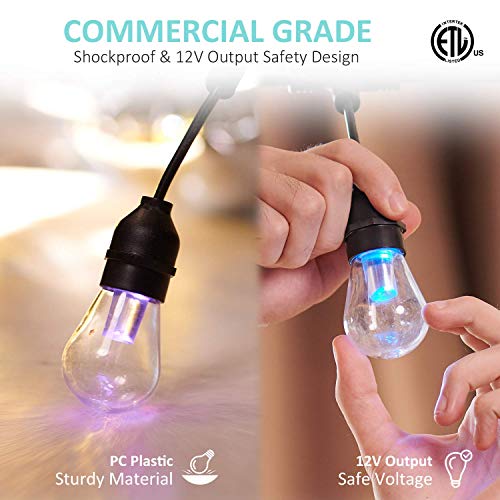 Outdoor String Lights – Patio Lights Outdoor RGB & White Color LED...