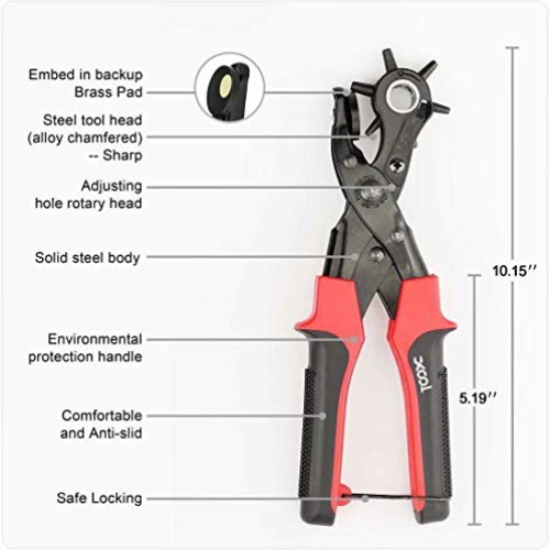 XOOL Revolving Punch Plier Kit, Punch Hole Tool including Punch Pl...
