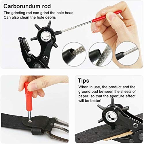 XOOL Revolving Punch Plier Kit, Punch Hole Tool including Punch Pl...