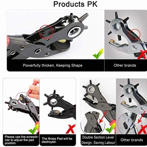 XOOL Revolving Punch Plier Kit, Punch Hole Tool including Punch Pl...