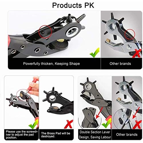 XOOL Revolving Punch Plier Kit, Punch Hole Tool including Punch Pl...