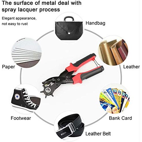 XOOL Revolving Punch Plier Kit, Punch Hole Tool including Punch Pl...