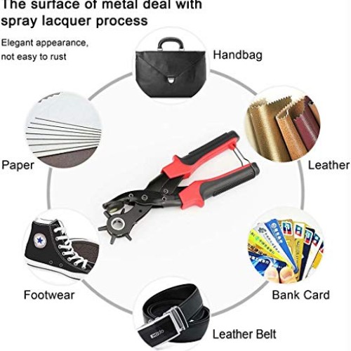 XOOL Revolving Punch Plier Kit, Punch Hole Tool including Punch Pl...