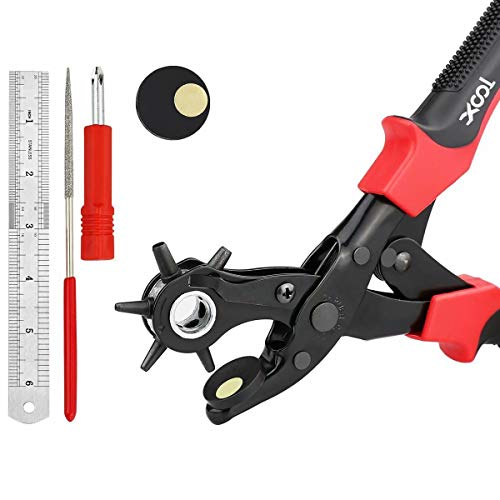XOOL Revolving Punch Plier Kit, Punch Hole Tool including Punch Pl...