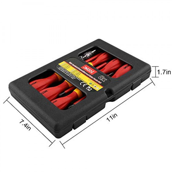 XOOL 1000V Insulated Electrician Screwdrivers Set with Magnetic Ti...