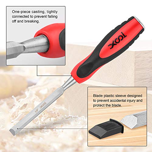 XOOL 3-piece Wood Chisel Set with Wallet, Steel Construction, Soft...