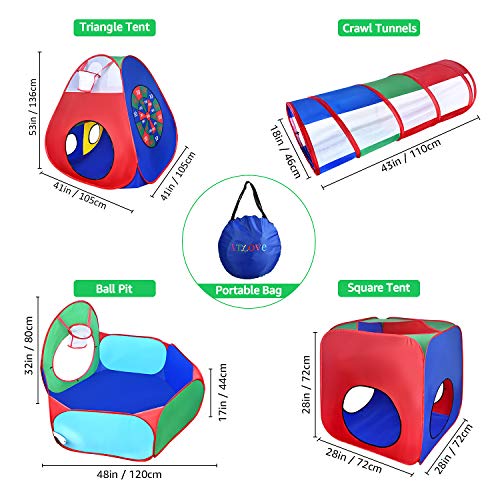 Kids Play Tents 5pcs Kids Play Tunnels Toy Tents Pop Up Tents kids...