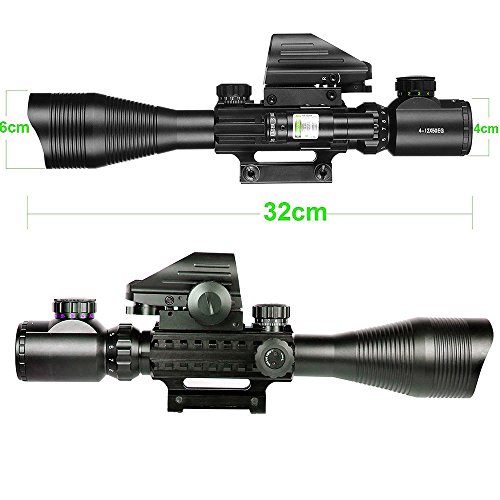 Hunting Rifle Scope Combo C4-12x50EG Dual Illuminated with Laser s...