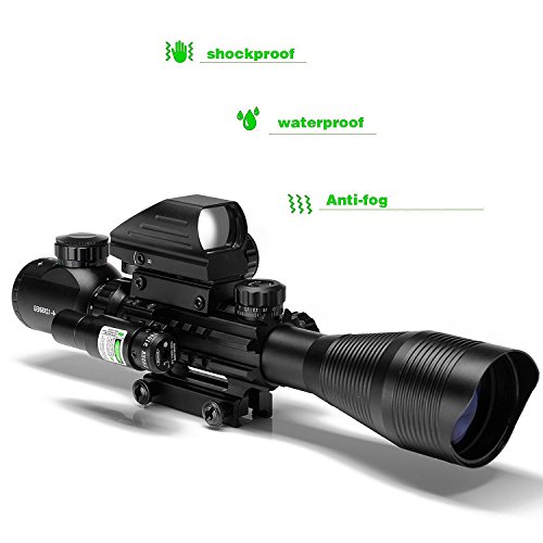 Hunting Rifle Scope Combo C4-12x50EG Dual Illuminated with Laser s...
