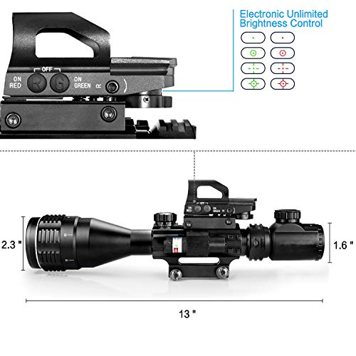 Hunting Rifle Scope Combo C4-16x50 Dual Illuminated with Green Las...