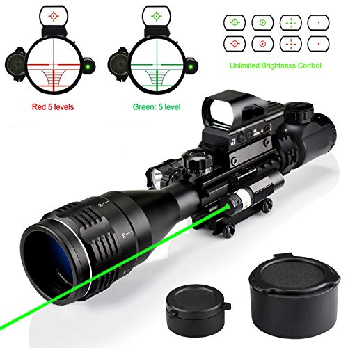 Hunting Rifle Scope Combo C4-16x50 Dual Illuminated with Green Las...