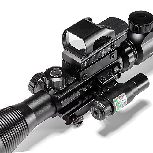 Hunting Rifle Scope Combo C4-16x50EG Dual Illuminated with Green L...