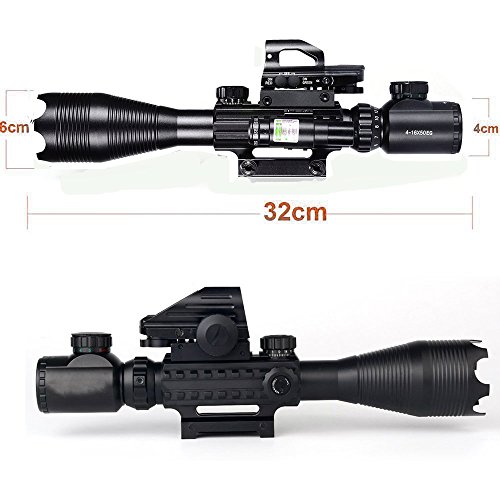 Hunting Rifle Scope Combo C4-16x50EG Dual Illuminated with Green L...