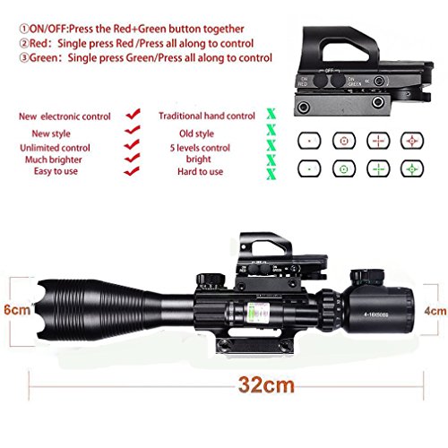 Hunting Rifle Scope Combo C4-16x50EG Dual Illuminated with Green L...