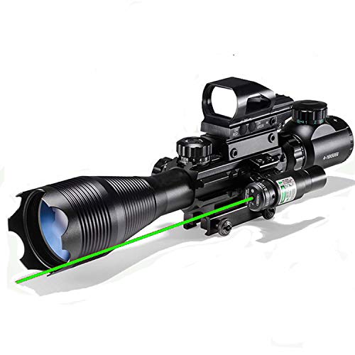 Hunting Rifle Scope Combo C4-16x50EG Dual Illuminated with Green L...