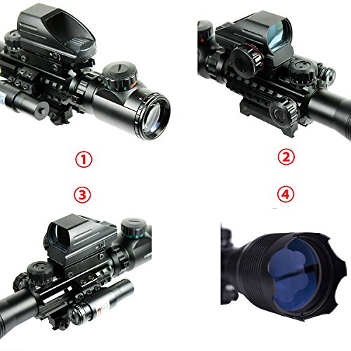 Rifle Scope Combo C4-16x50EG with Laser and 4 Holographic Red&Gree...