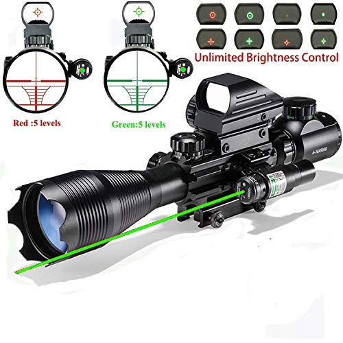 Rifle Scope Combo C4-16x50EG with Laser and 4 Holographic Red&Gree...