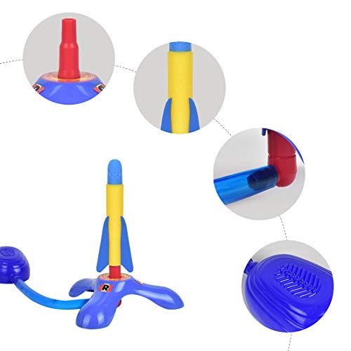 Toy Rocket Launcher for Kids, Outdoor Air Rocket Toys with Launche...