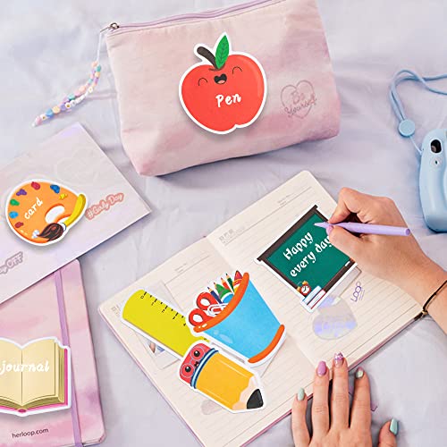 Xqumoi 600Pcs Back to School Sticky Notes Pencil Ruler Book Blackb...