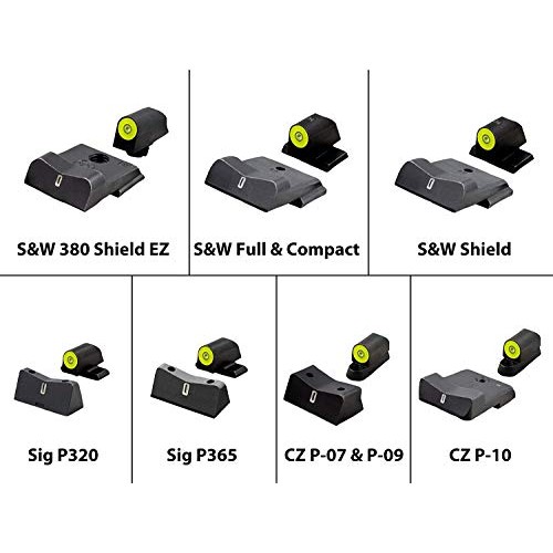 XS Sights DXT2 Pistol Sights S&W M&P Shield, Yellow
