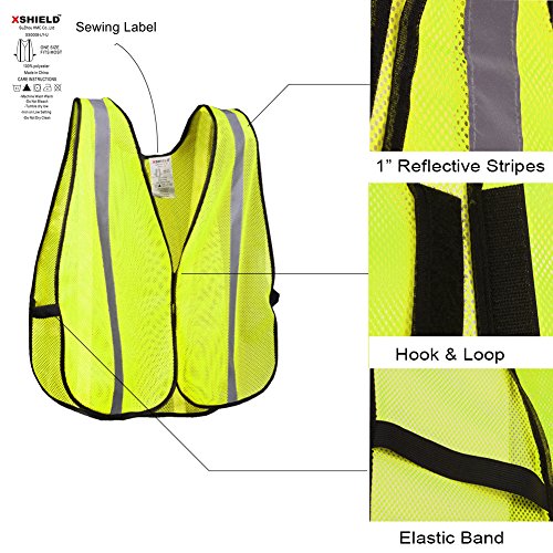 XSHIELD XS0008-10,High Visibility Safety Vest with Silver Stripe,A...