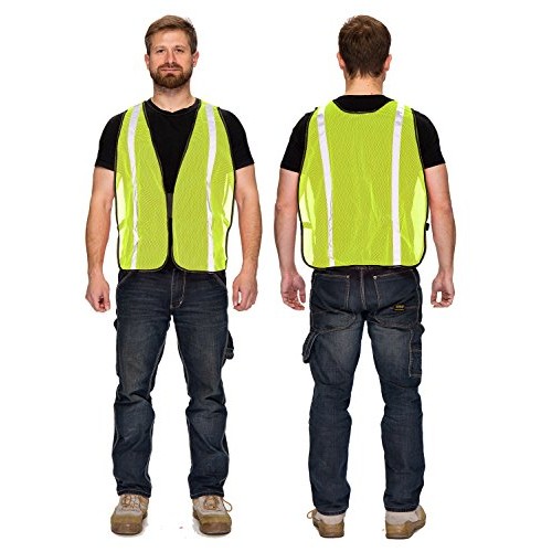 XSHIELD XS0008-10,High Visibility Safety Vest with Silver Stripe,A...