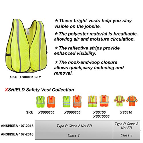XSHIELD XS0008-10,High Visibility Safety Vest with Silver Stripe,A...