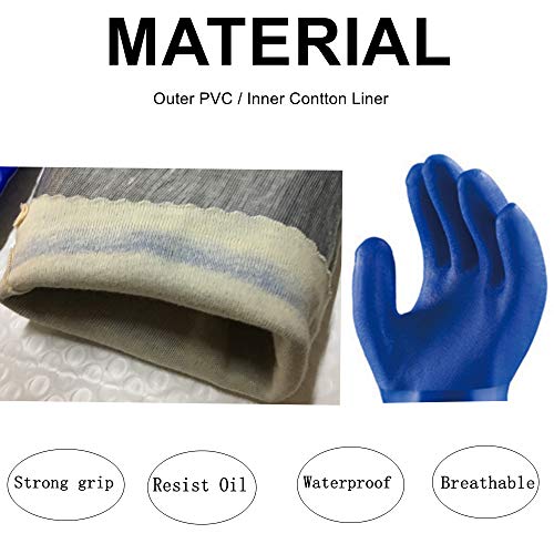 Waterproof PVC Coated Glove with Cotton Liner,Heavy Duty Latex Glo...