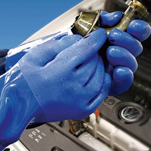 Waterproof PVC Coated Glove with Cotton Liner,Heavy Duty Latex Glo...