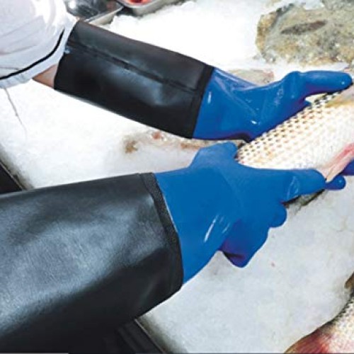 Waterproof PVC Coated Glove with Cotton Liner,Heavy Duty Latex Glo...