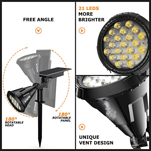 XTGTP Solar Spot Lights Outdoor, 21 LEDs Solar Landscape Lights Au...
