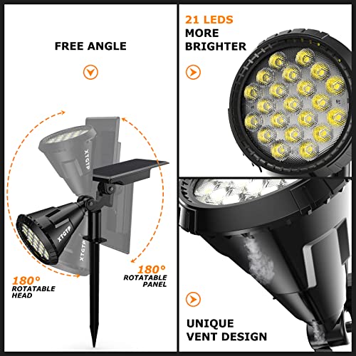 XTGTP Solar Spot Lights Outdoor, 21 LEDs Solar Outdoor Lights Auto...