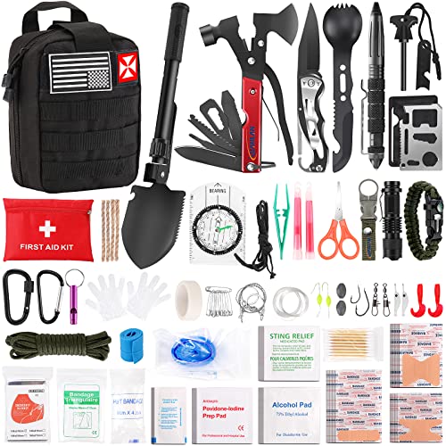 Survival First Aid Kit, 248PCS Survival Tools Camping Essentials T...