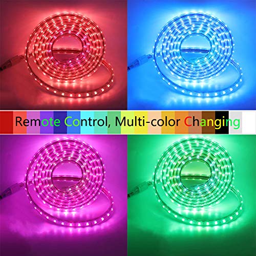 XUNATA 82ft AC 110-120V Flexible RGB LED Strip Lights, Waterproof ...