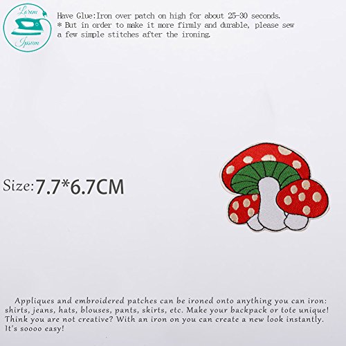 XUNHUI 5Pcs Mushroom Embroidered Clothing Patch Iron On Cute Patch...