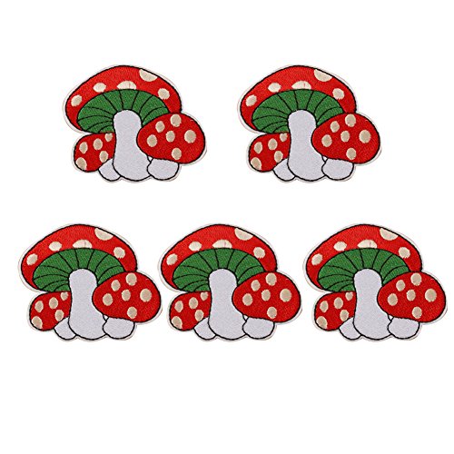 XUNHUI 5Pcs Mushroom Embroidered Clothing Patch Iron On Cute Patch...