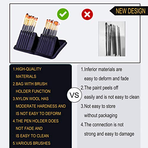 Artists Paint Brushes Set, 15pcs Paint Brushes for Acrylic Waterco...