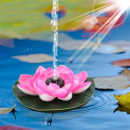 XXDMZ with Led Light Solar-Powered Floating Lotus Fountain for Pon...
