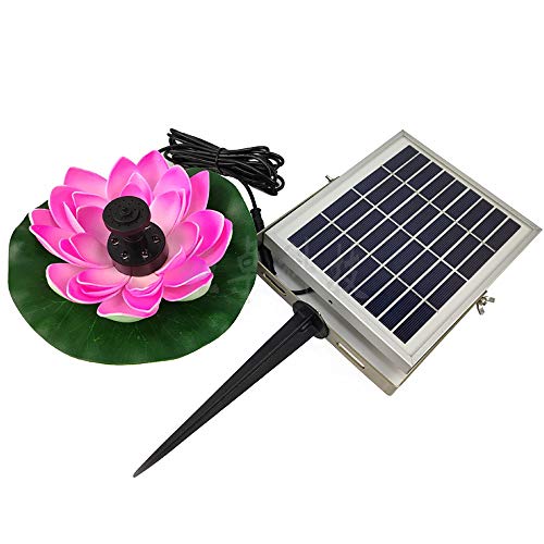 XXDMZ with Led Light Solar-Powered Floating Lotus Fountain for Pon...